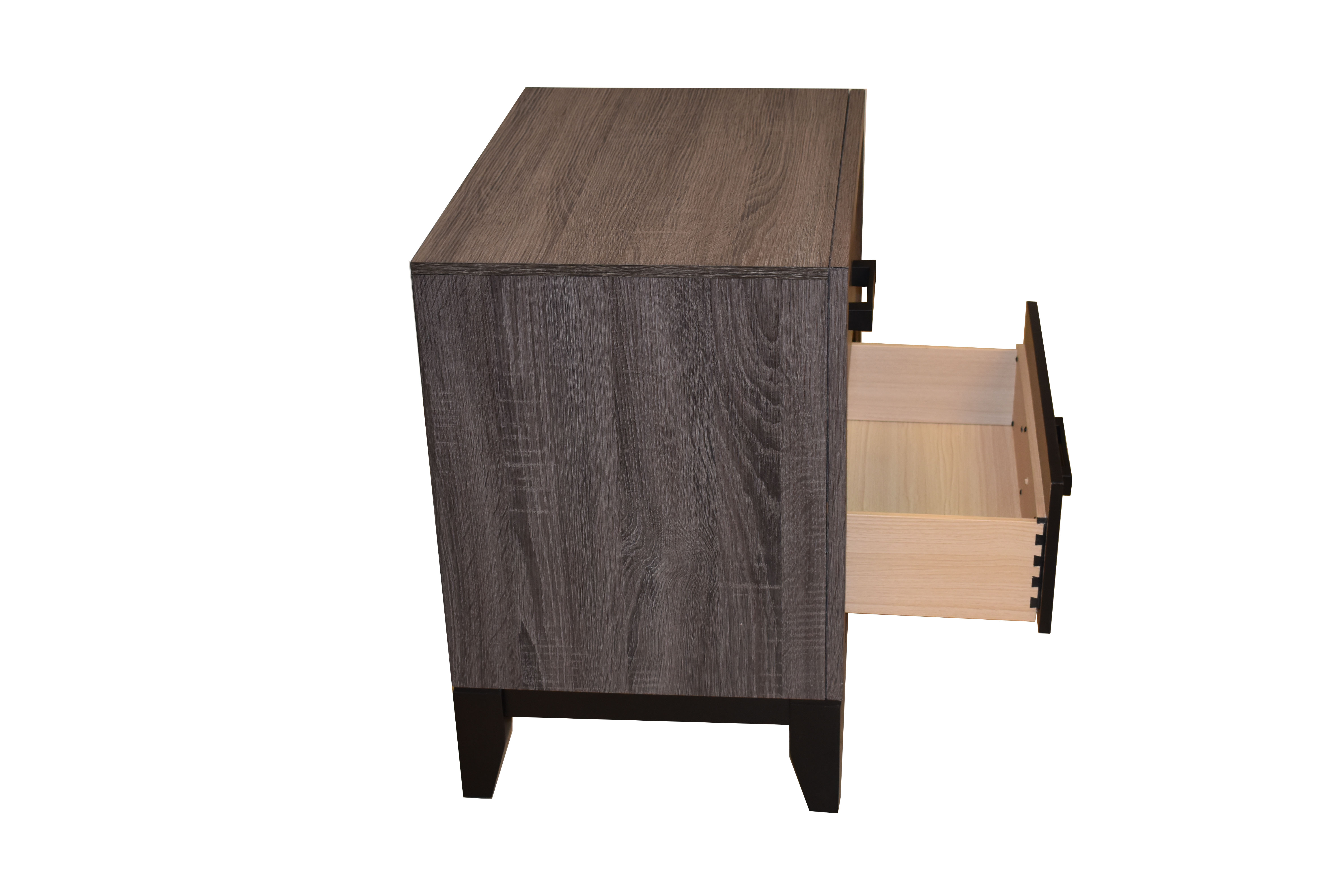 Sierra Contemporary Style 2-Drawer Nightstand Made with Wood in Gray